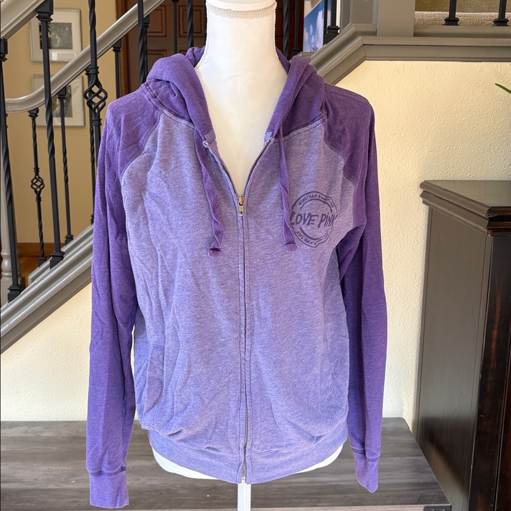 Pink by Victoria’s Secret Purple Zip Up Hoodie in Size Small